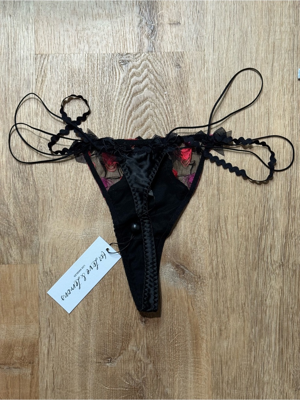 NEW For Love & Lemons Delicate Floral Lace Thong Size L Set of 3 - Picture 3 of 11